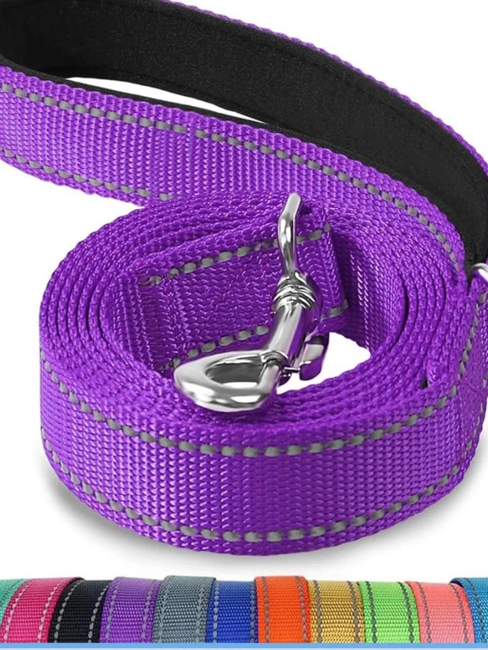 BRAND NEW Joytale Reflective Purple Dog Leash with D-Ring - 15-40 lbs - Picture 3 of 8